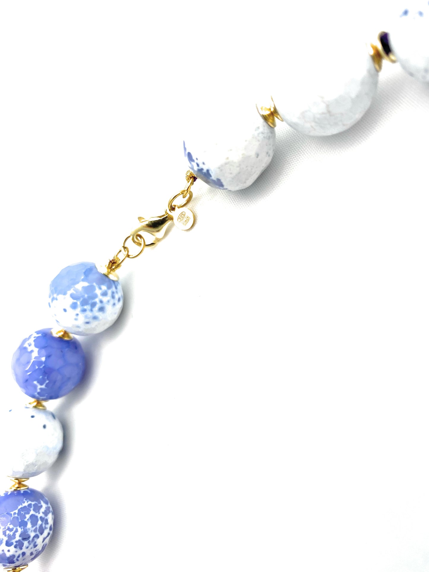 Collana pietre dure e agata viola in argento sterling
