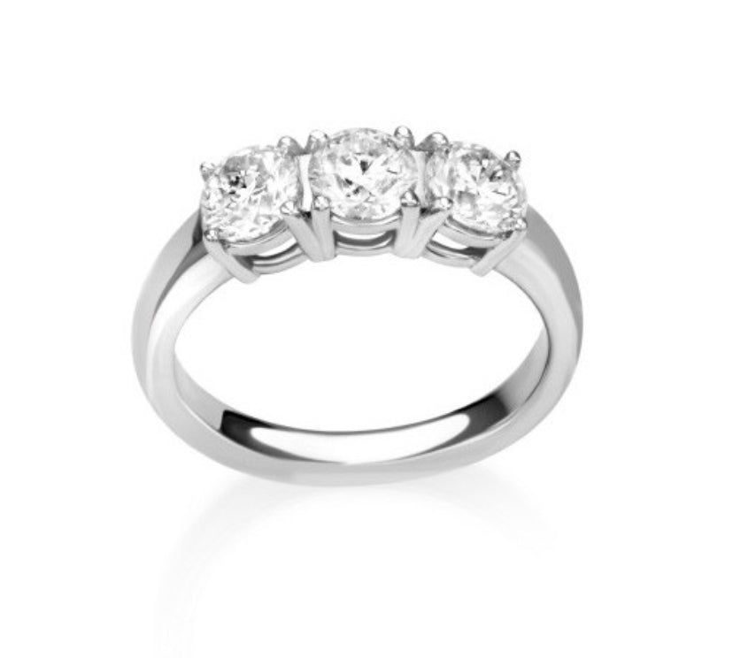 Anello trilogy oro 18 kt e diamanti