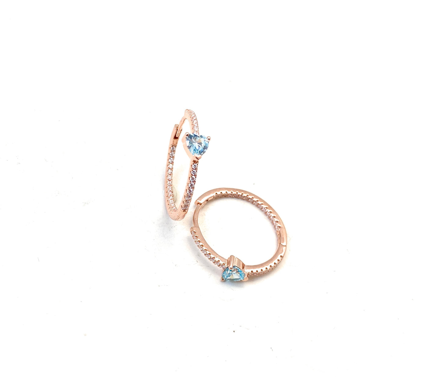 Orecchini a cerchietto oro rosé cuore tipo Aqua