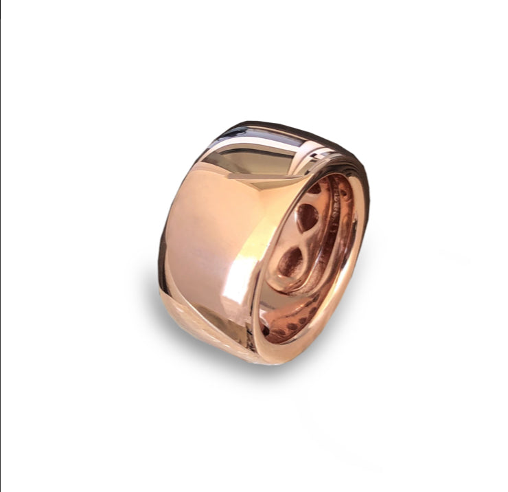 Anello fascia argento sterling placcato oro rosè adattatore misura