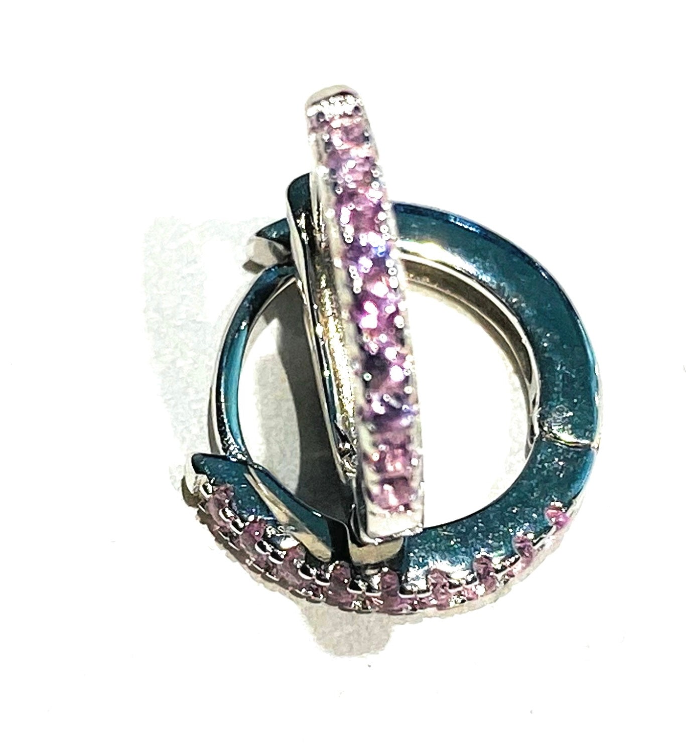 Orecchini a cerchietto in argento sterling e zirconi