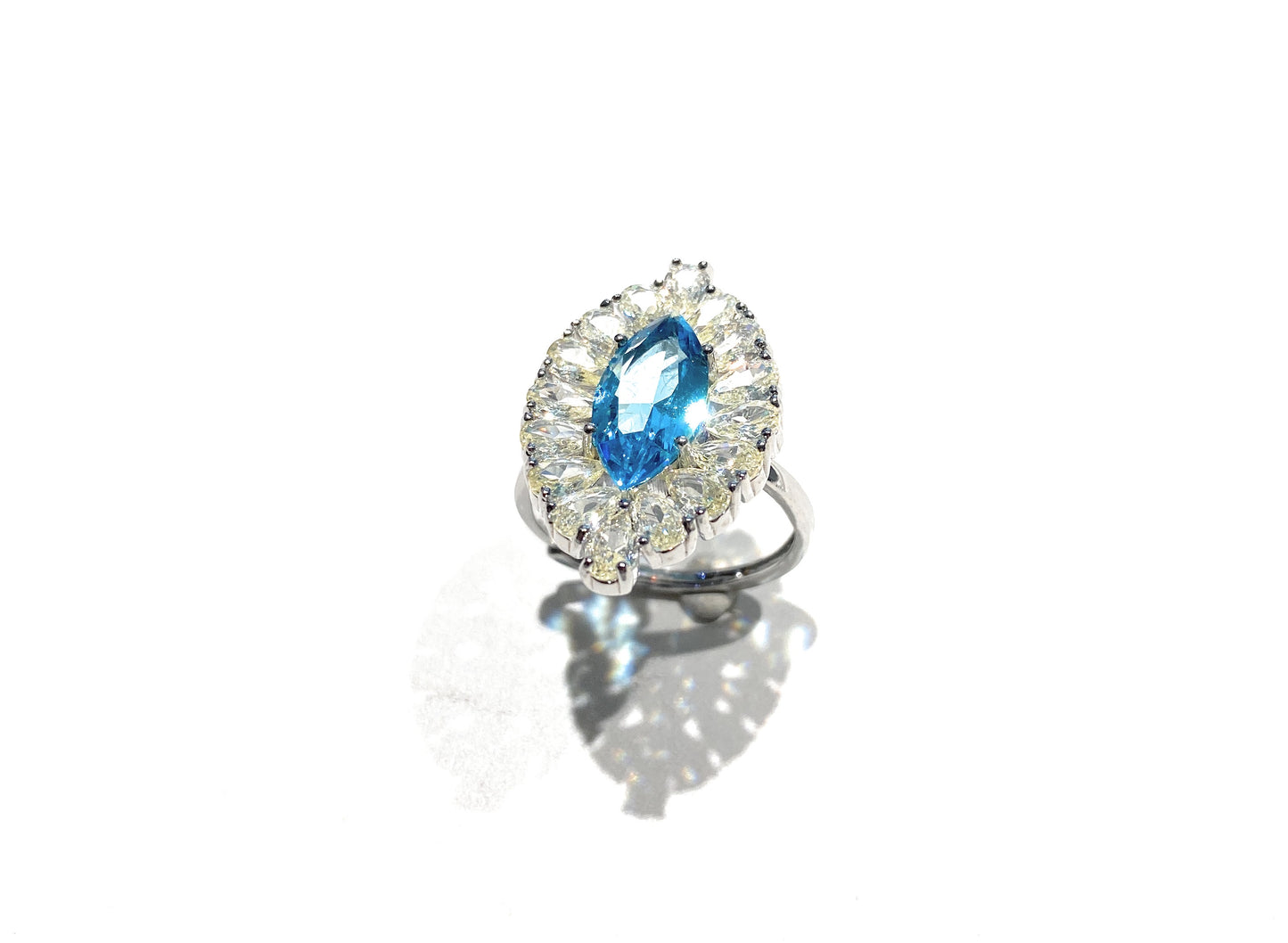 Anello navette zirconi argento sterling