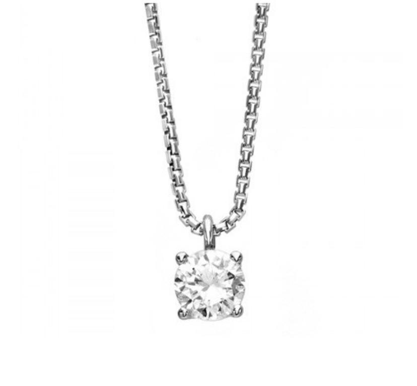Collana girocollo punto luce in oro 18 kt e diamante