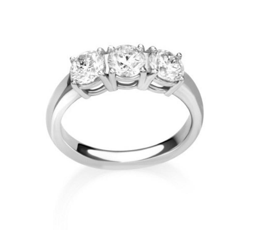 Anello trilogy oro 18 kt e diamanti