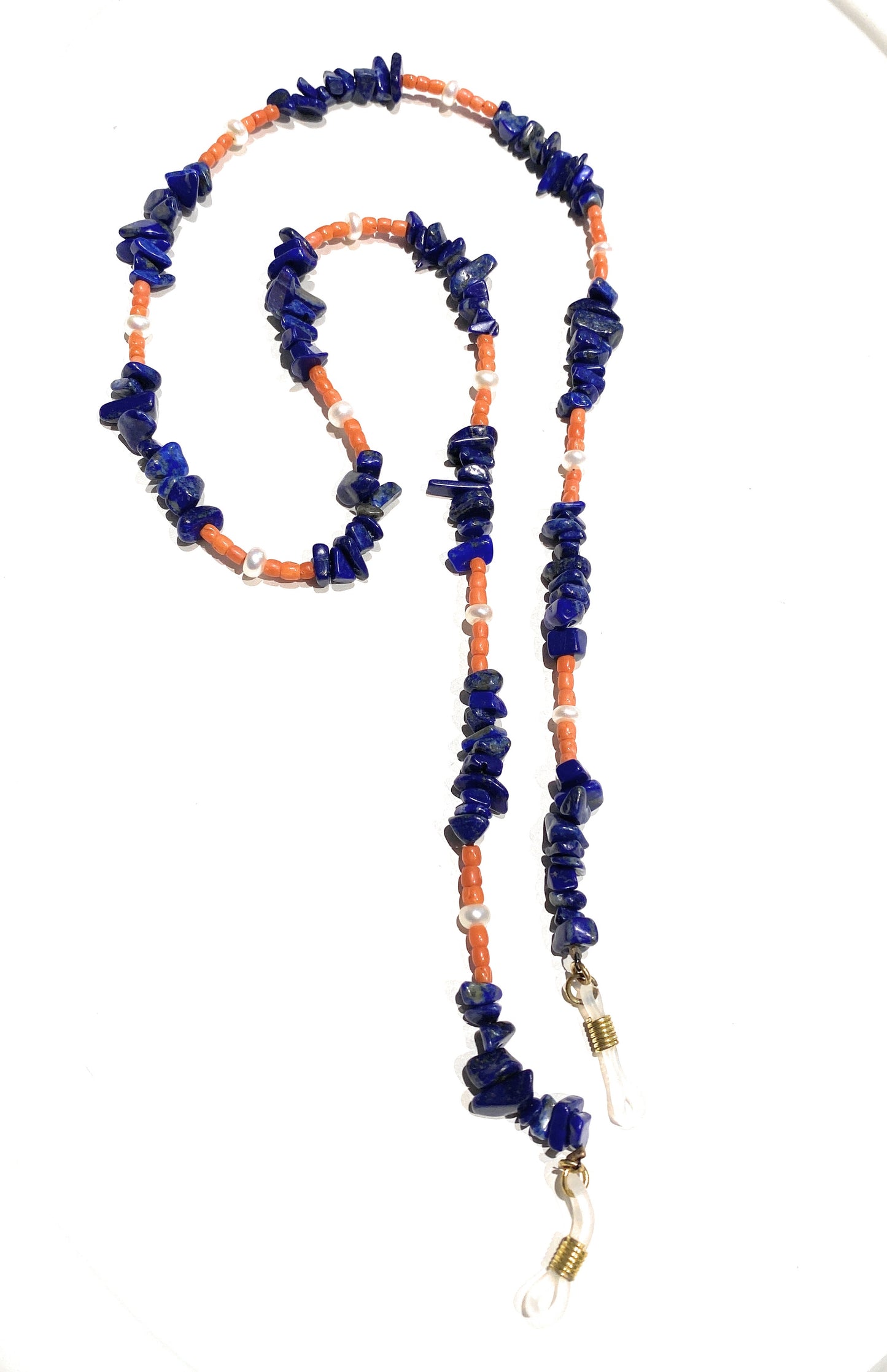 Collana fashion porta occhiali lapis e corallo personalizzabile