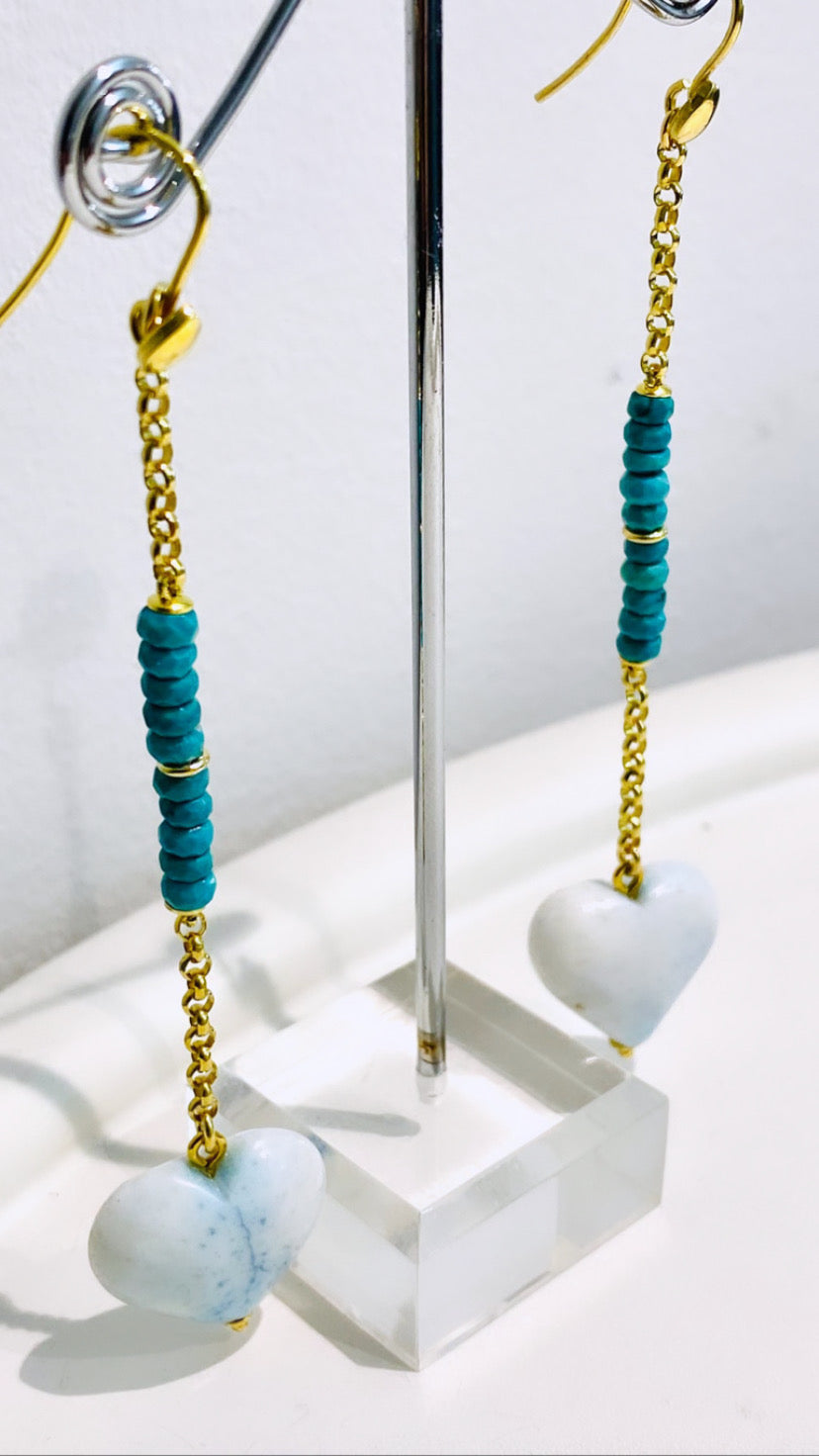 Orecchini turchese e argento sterling