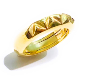 Anello fedina in argento sterling zirconi placcato oro giallo