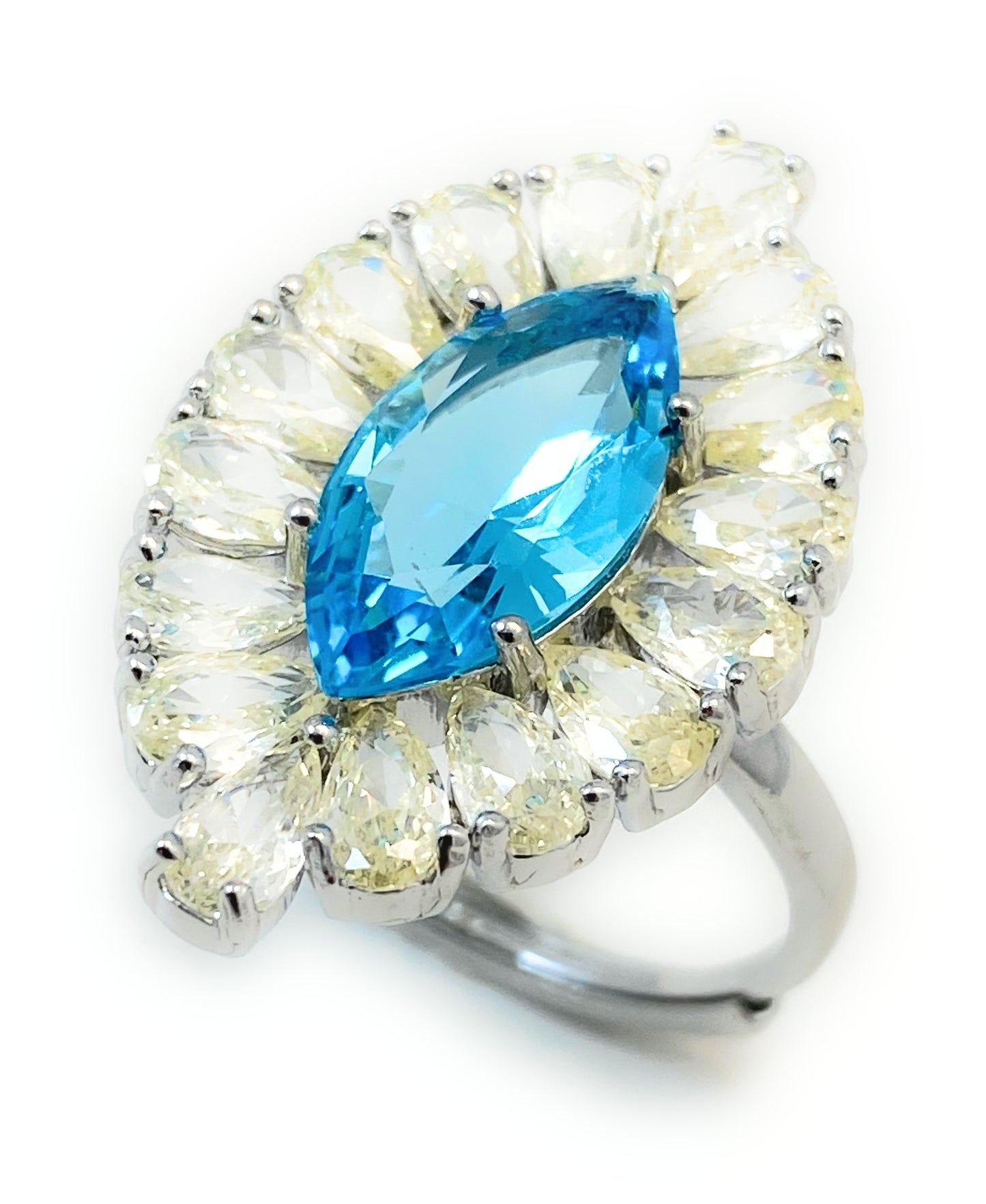 Anello navette zirconi argento sterling