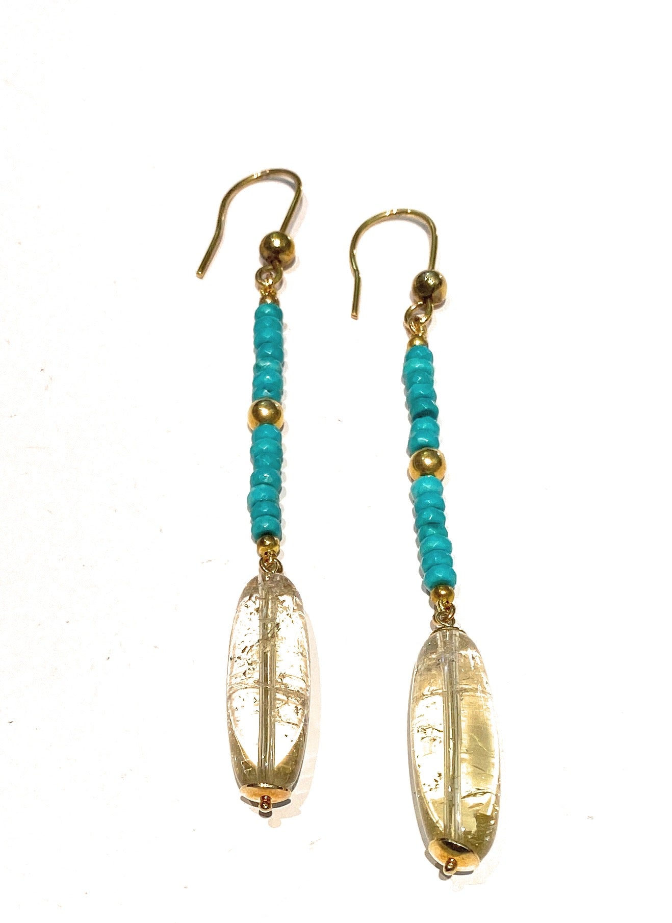 Orecchini con turchese e gocce in argento sterling