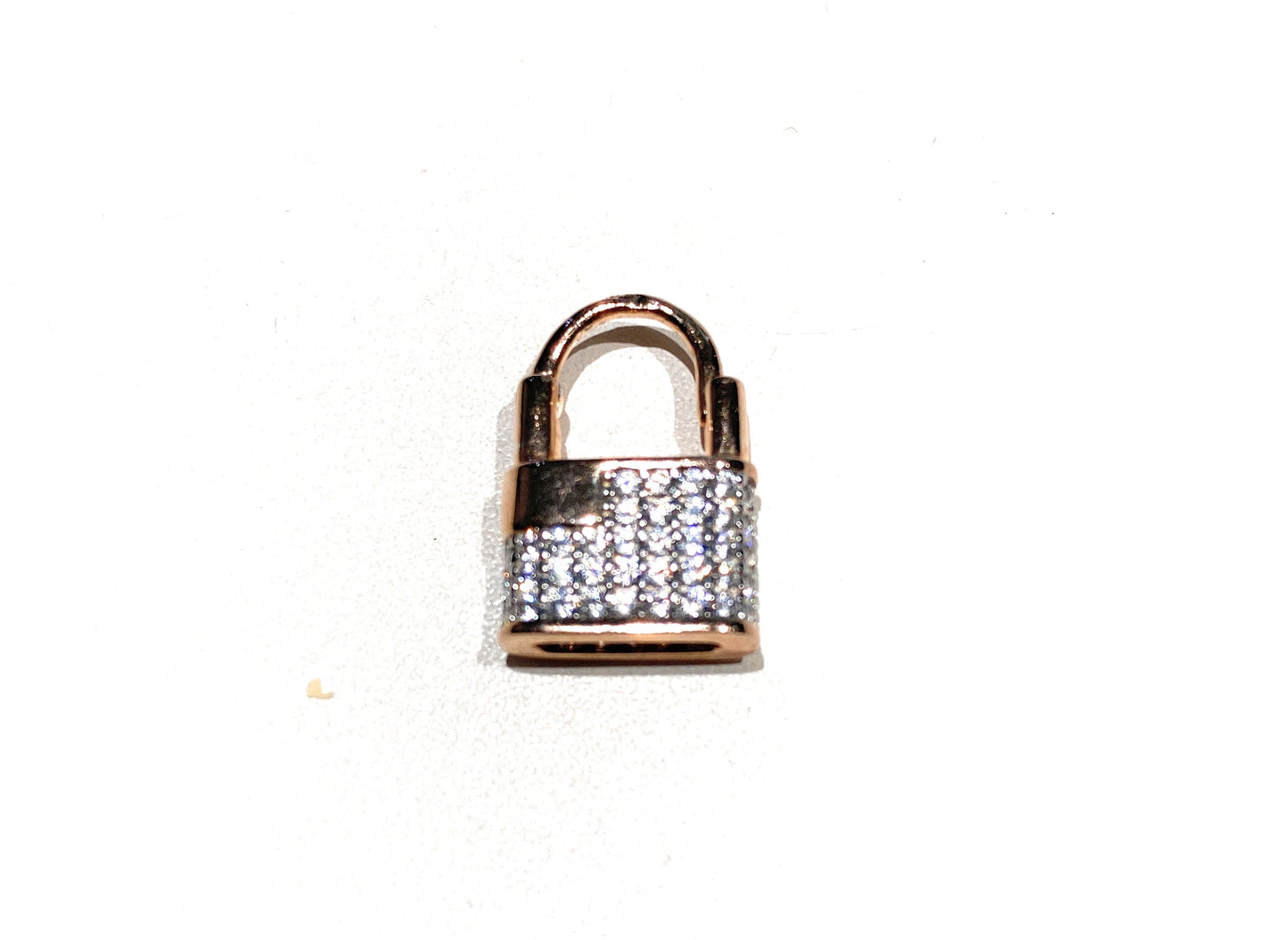Mono orecchino a forma di lucchetto in argento sterling e zirconi