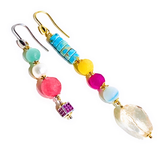 Orecchini perle turchese in argento sterling