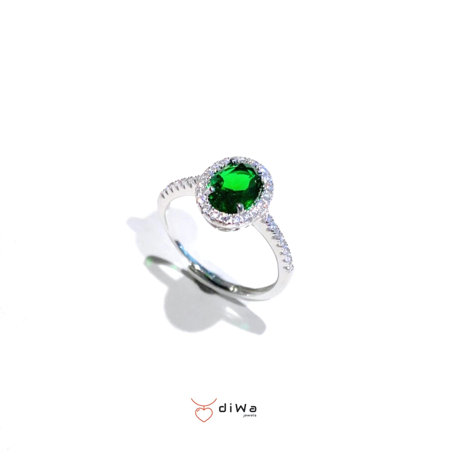 Anello classico con zirconi colorati