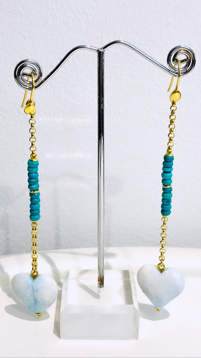 Orecchini turchese e argento sterling