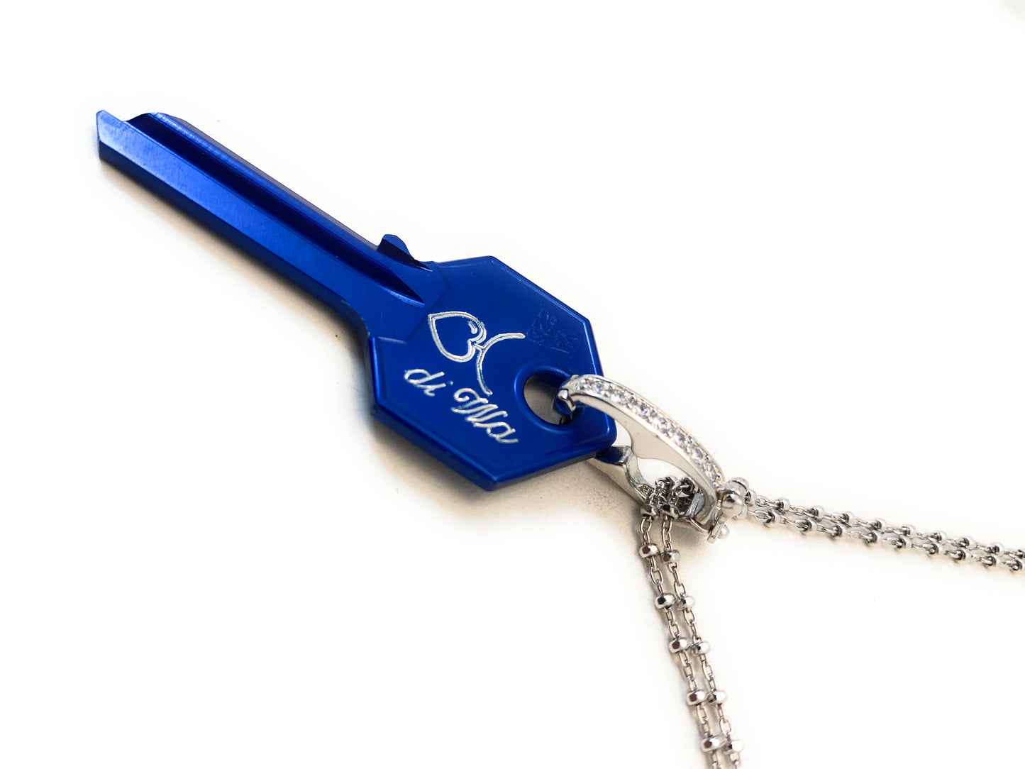 Ciondolo chiave diWa is Me personalizzata in alluminio e argento 925
