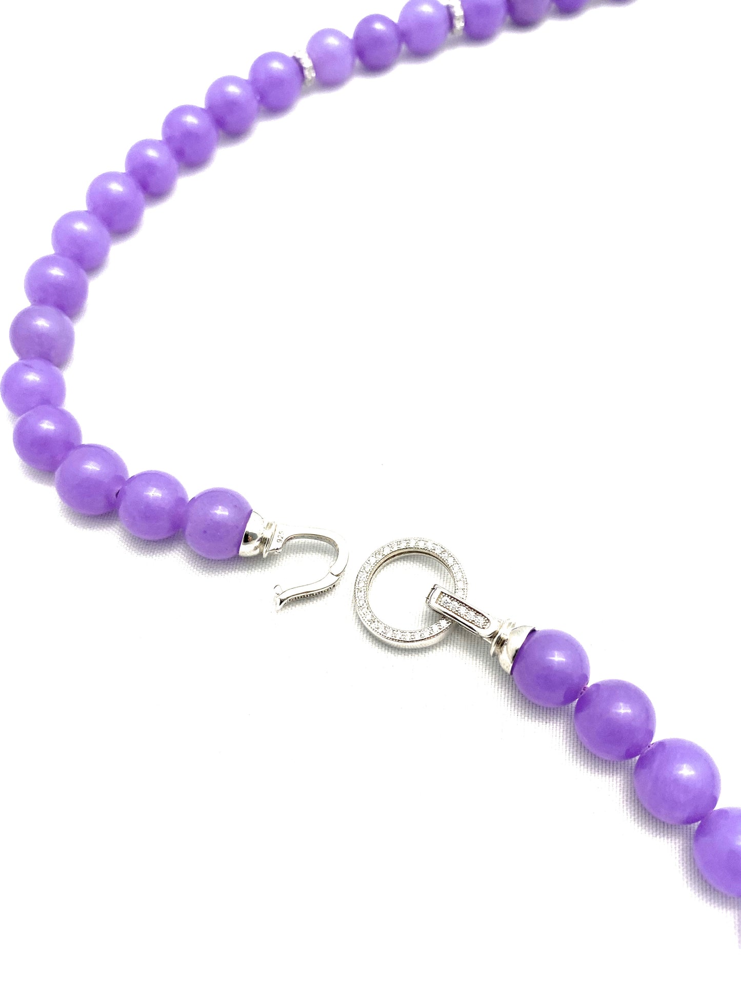 Collana con agata striata viola e perle