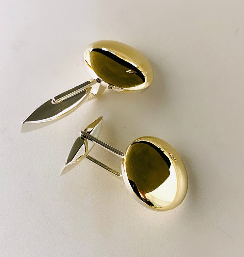 Gemelli in oro giallo 18 kt e argento sterling
