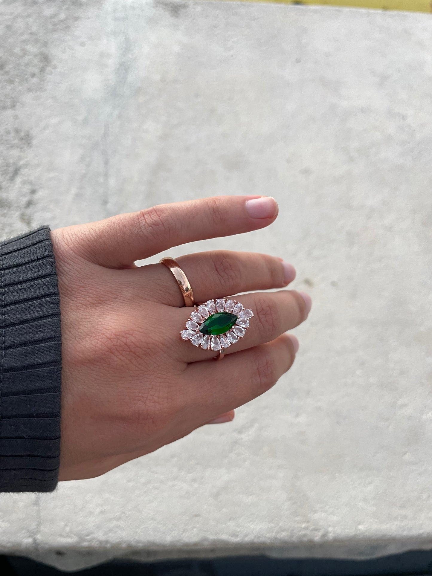 Anello navette zirconi argento sterling