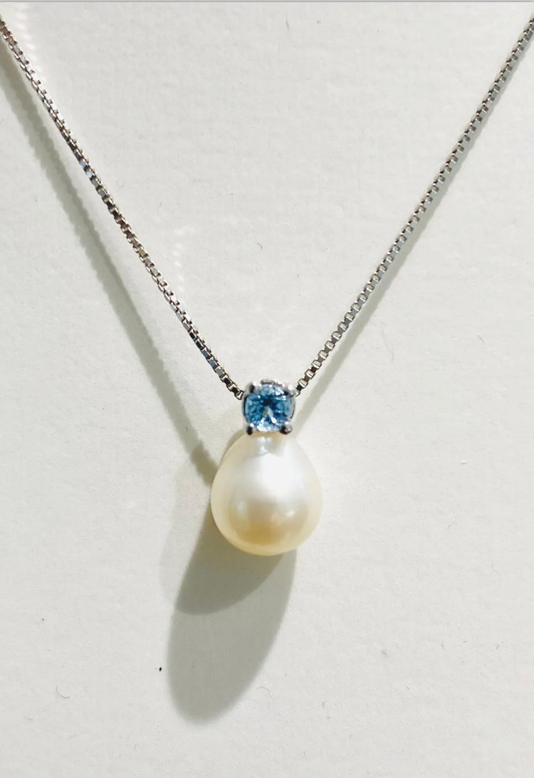 Collarino con topazio e perla