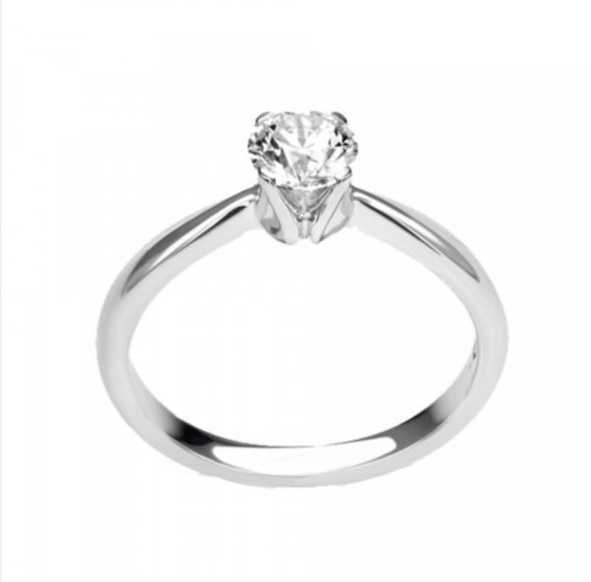 Anello solitario valentine bianco 18 kt e diamante