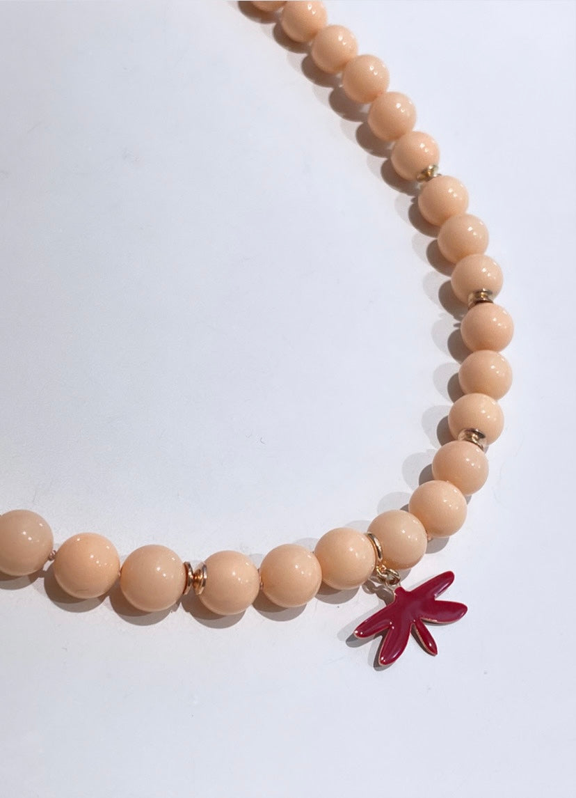 Collana perle Maiorca e libellula smalto