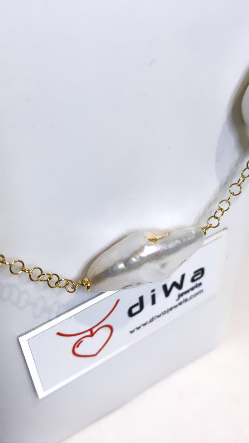 Collana con perle barocche e argento sterling