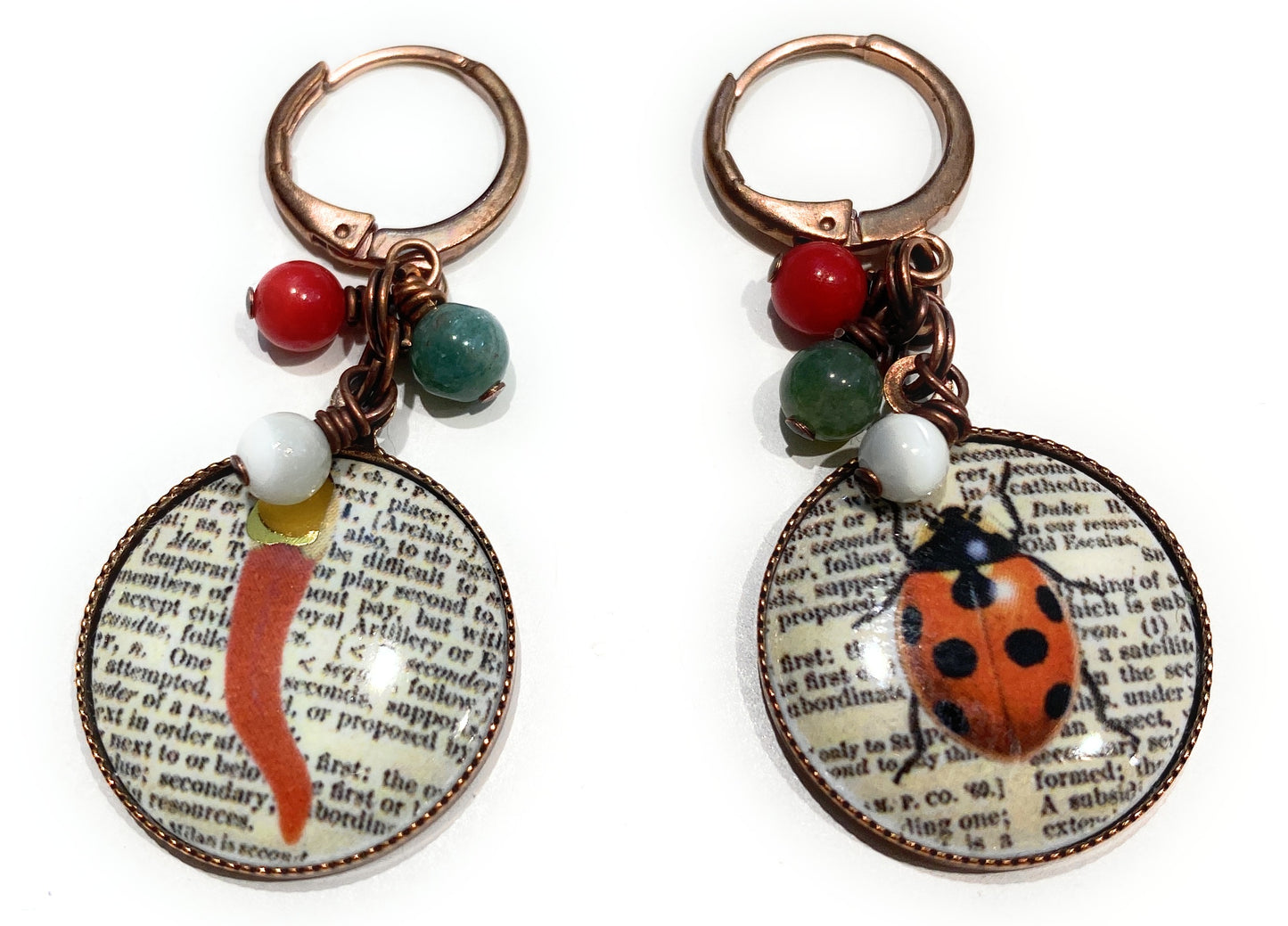 Orecchini pendenti in ottone galvanizzato "Lucky"