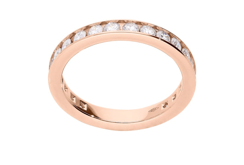 Anello veretta a giro "eternity" oro rosé e diamanti