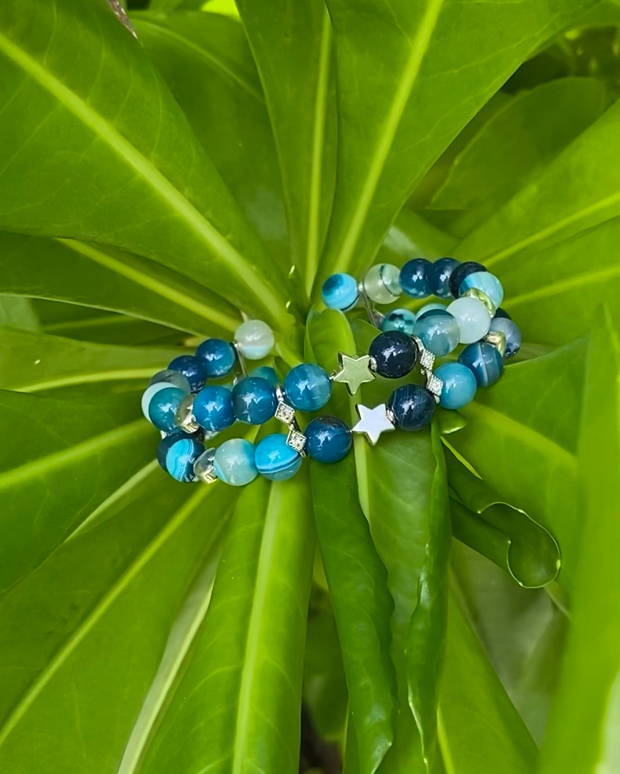 Bracciale agata striata verde smeraldo in argento sterling