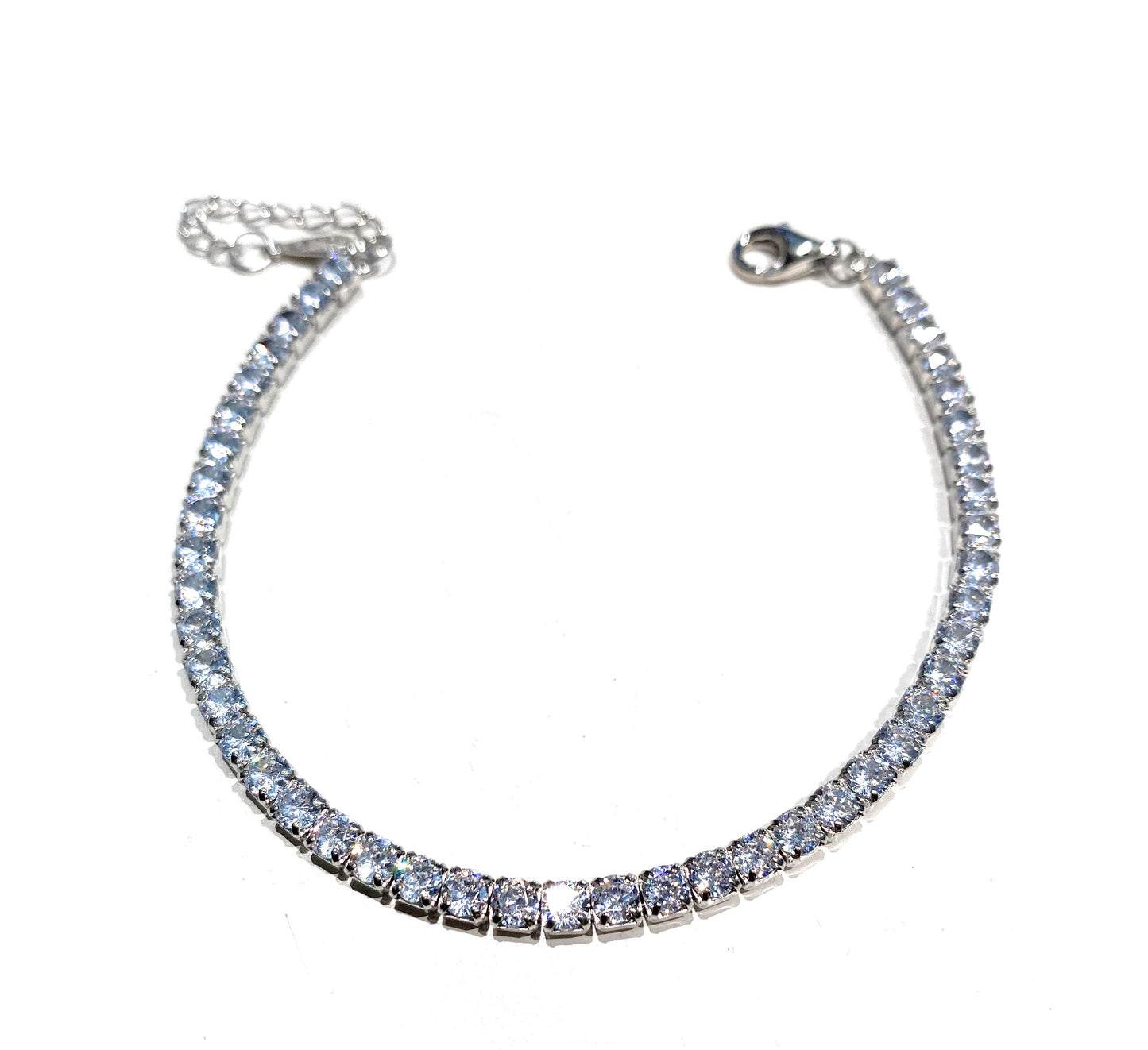 Bracciale tennis argento sterling e zirconi da 3 mm