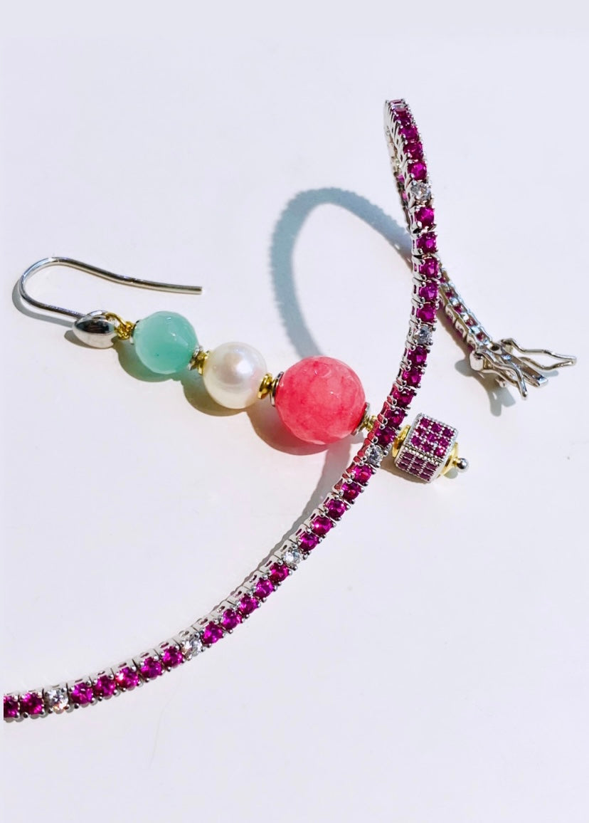 Orecchini perle turchese in argento sterling