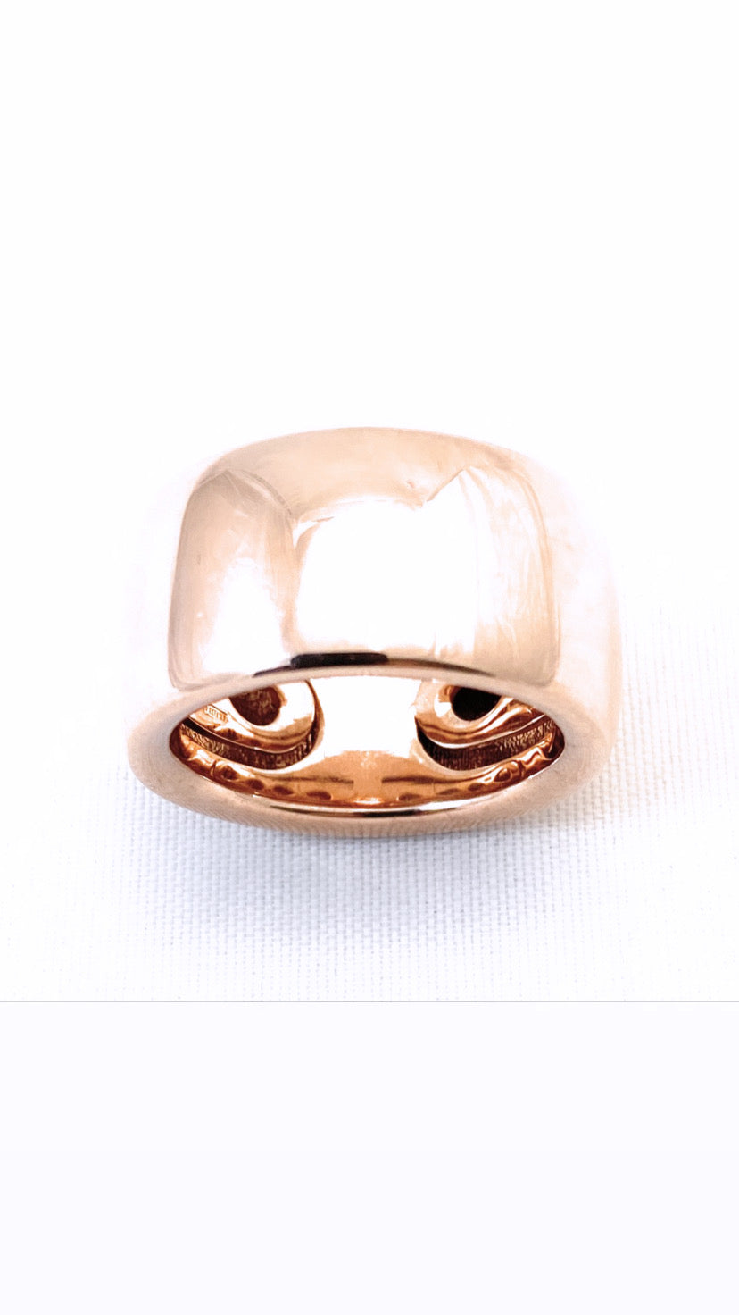 Anello fascia argento sterling placcato oro rosè adattatore misura