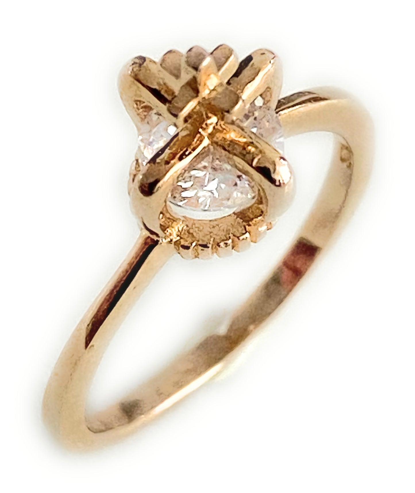 Anello solitario corona argento sterling rosé