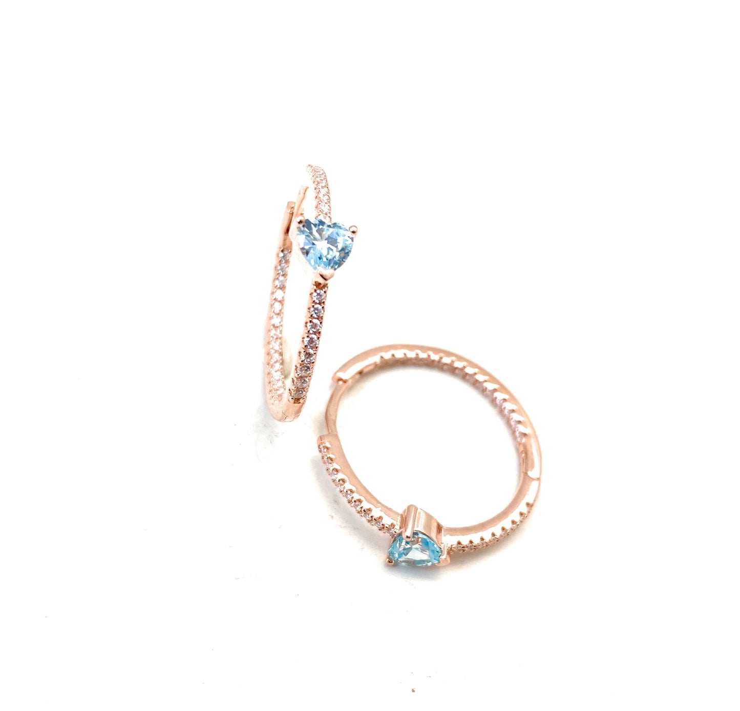 Orecchini a cerchietto oro rosé cuore tipo Aqua