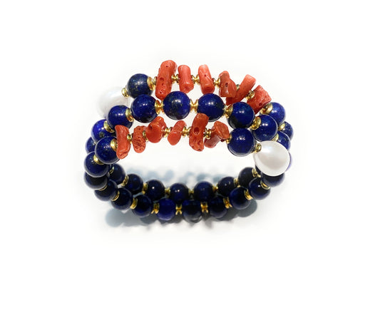 Bracciale flessibile pietre dure personalizzato fatto a mano