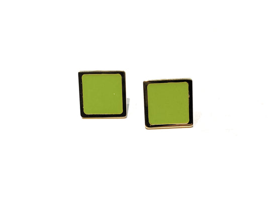 Orecchini a Bottone "TappaBuco" in Ottone e Smalto Made in Italy