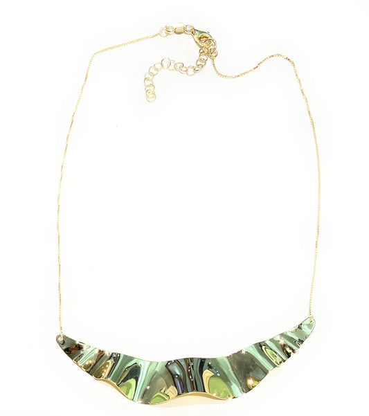 Collana diWa Jewels veneziana a lastra ventaglio argento sterling 925 placcato oro giallo