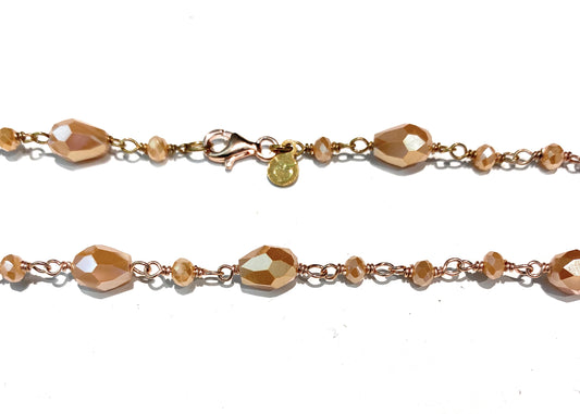 Collarino choker ematite sfaccettata colore choca mousse Pantone 2025 argento sterling