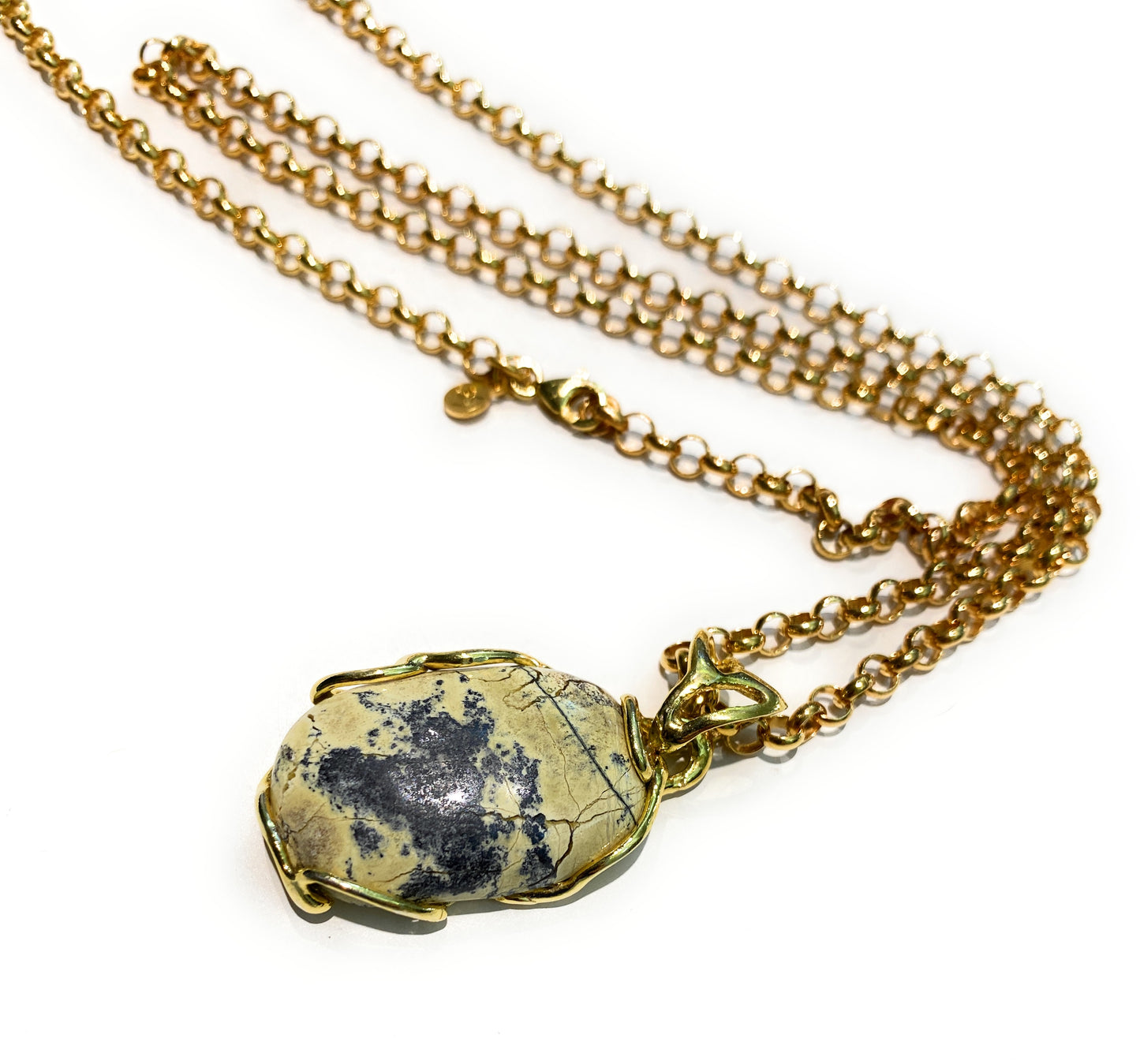 Pendente diWa Jewels Pietra dura montatura in Argento 925 Placcato Oro Giallo