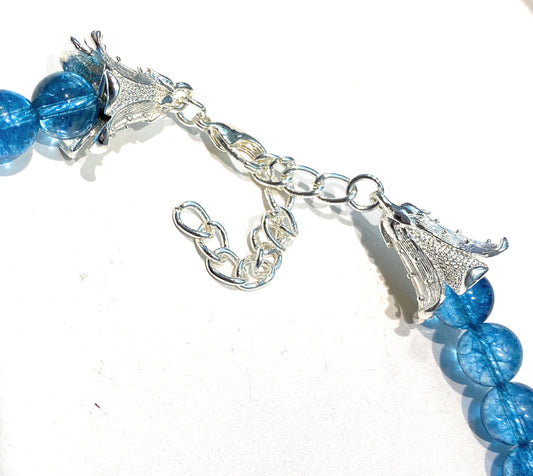 Collana diWa Jewels Cristallo Rocca Azzurro Argento rodio bianco chiusura forma Campanula regolabile