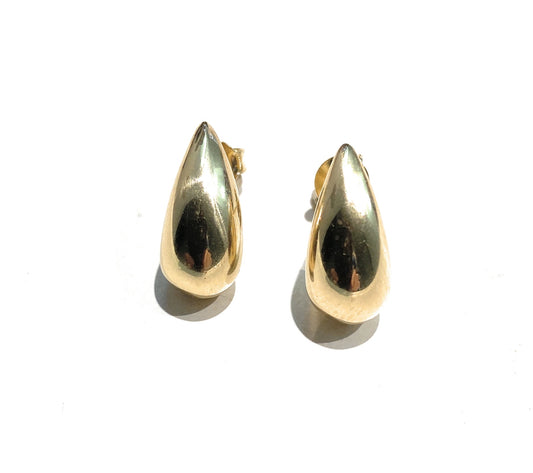 Orecchini bombati a goccia a lobo in argento sterling