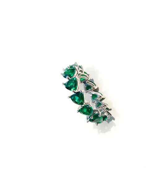 Anello veretta a giro cuori zirconi colorati argento sterling rodio bianco