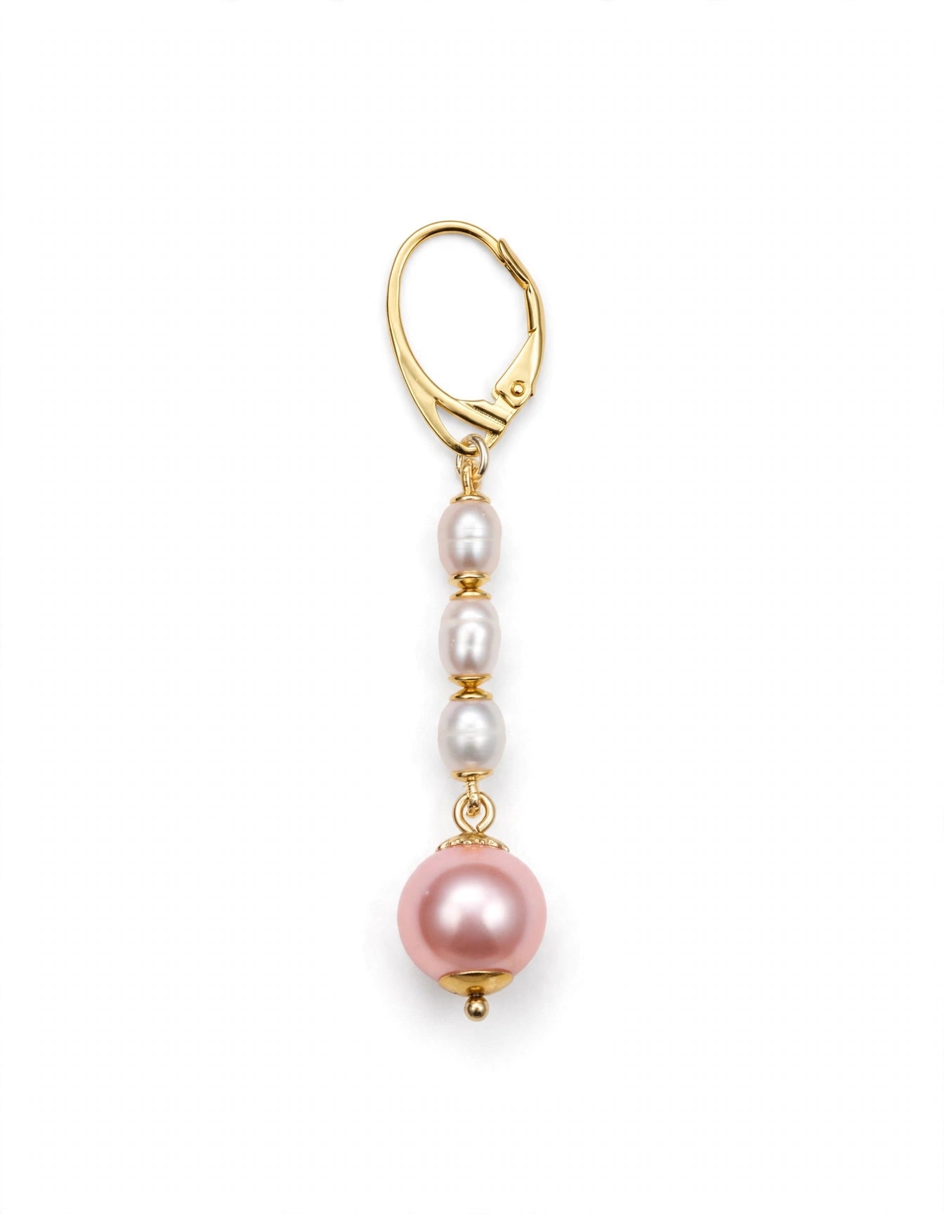 Mono orecchino Perle Rosate Monachella Argento 925
