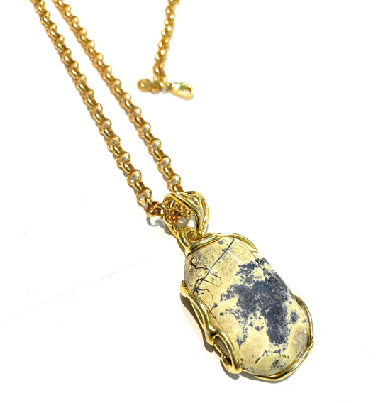 Pendente diWa Jewels Pietra dura montatura in Argento 925 Placcato Oro Giallo