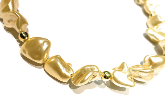 Collana choker perle gold barocche ematite argento sterling