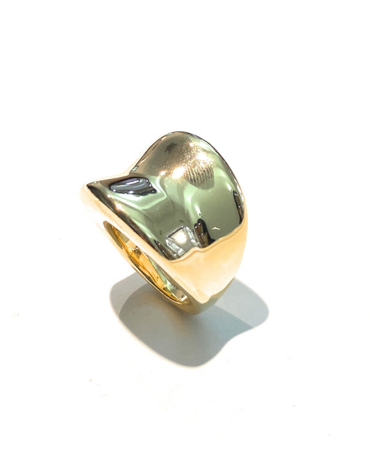 Anello Fascia Scatolata Argento 925 placcato Oro Giallo