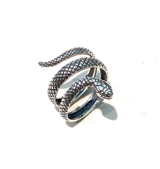 Anello Serpente Argento 925 Black rodium Tre Giri Unisex