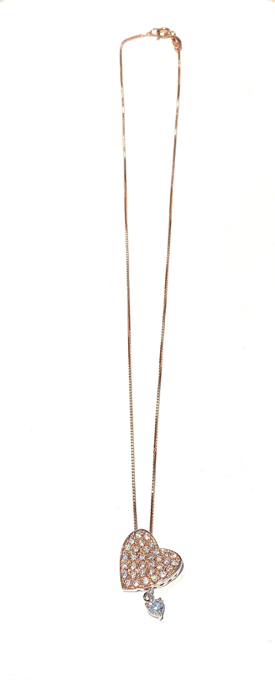 Collarino diWa Jewels Cuore Pavé Rosé Zircone bianco Piccolo Pendente Argento Sterling