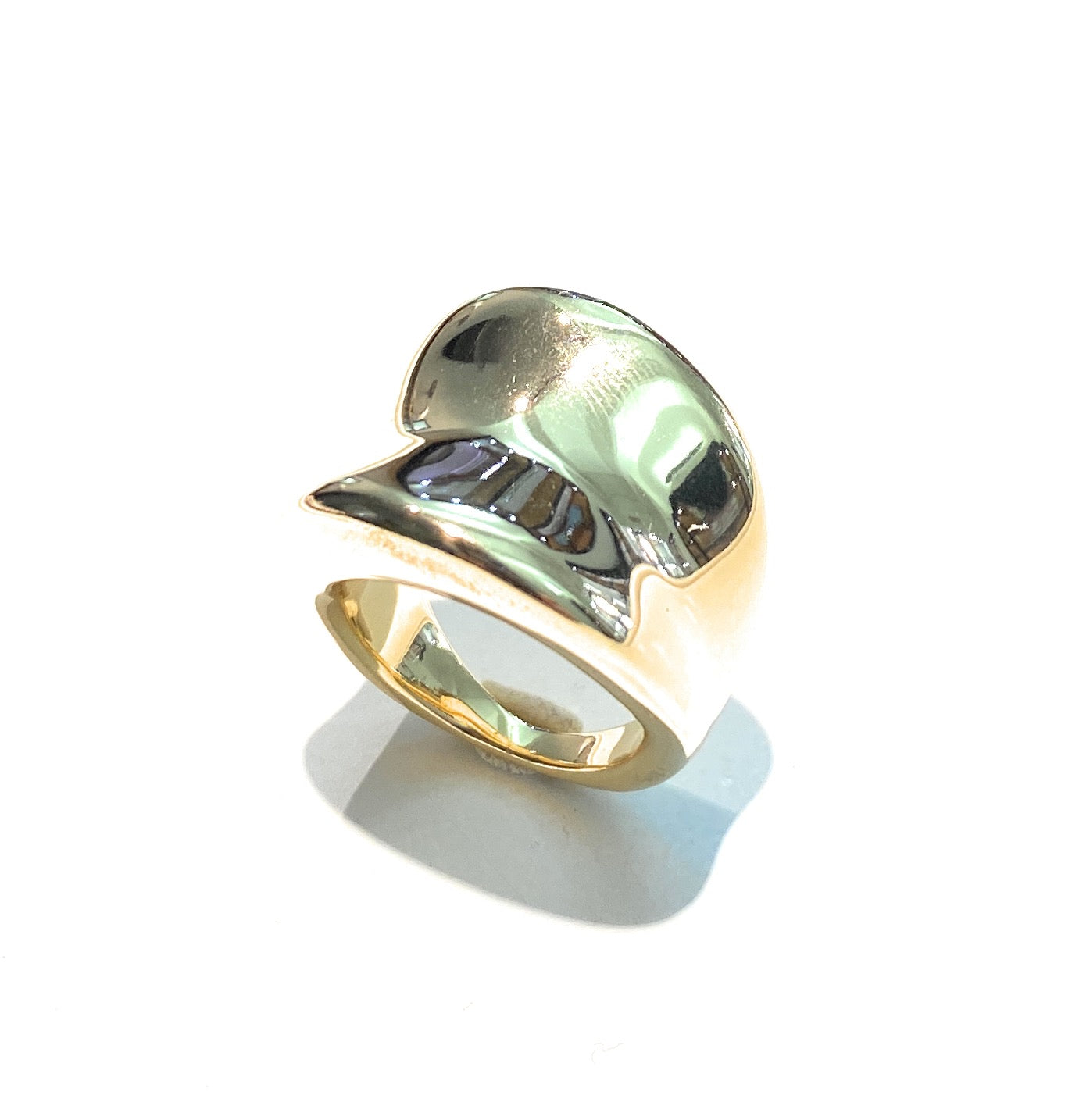 Anello Fascia Scatolata Argento 925 placcato Oro Giallo