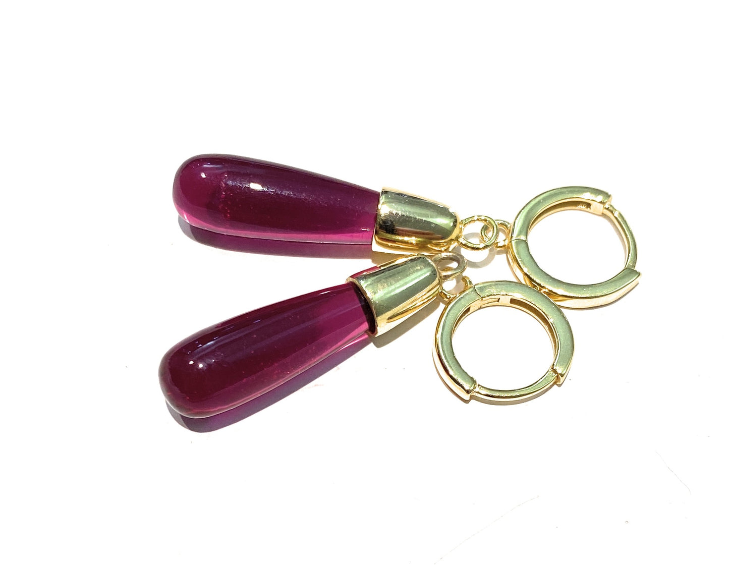 Orecchini Cerchietto Pendente Gocce Cristallo colorato Argento Placcato Oro Giallo