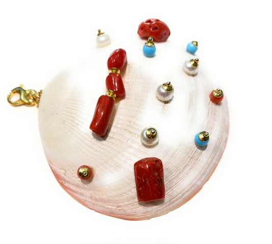Collarino diWa Jewels choker conchiglia naturale impreziosita a mano rifiniture in argento sterling pezzi unici